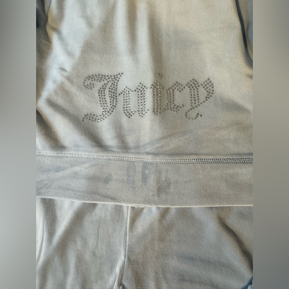 CLOSET CLEANOUT SALE Juicy couture frosted blue velour tracksuit size XL bling - Picture 5 of 6